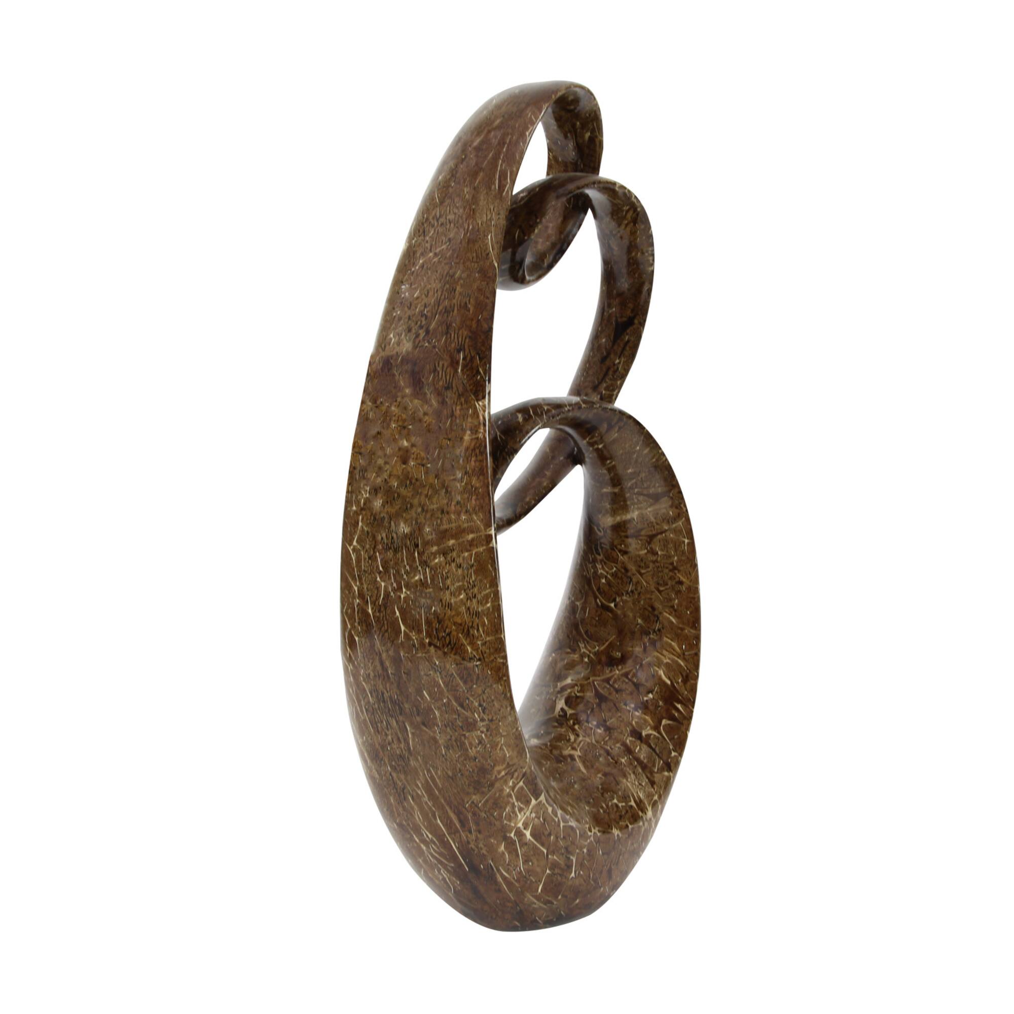 31" Brown Abstract Sculpture